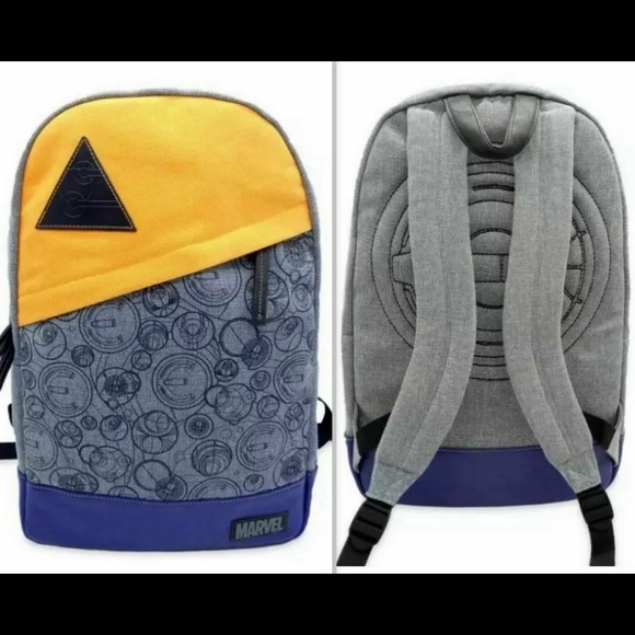 Disney Marvel Eternals Logo Backpack Kids Bag, Gray/Blue/Yellow Disney Parks new - Picture 3 of 4